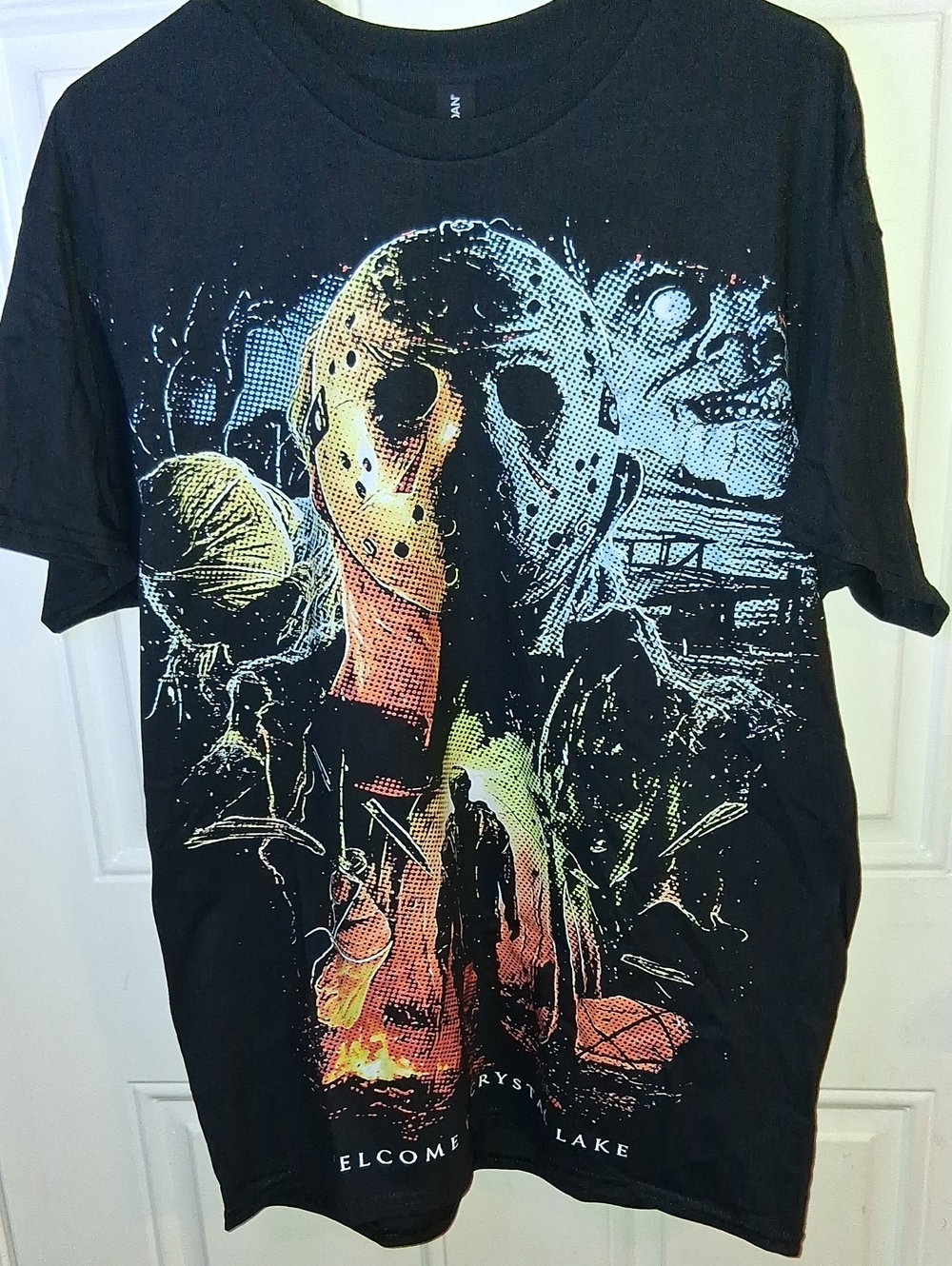 Custom Made Black 'Welcome to Crystal Lake' Graphic Tee - Jason Vorhees Design